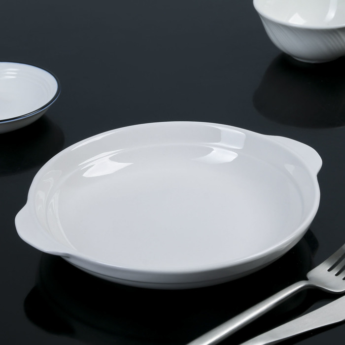 Блюдо 18 см White Label, с ручками, штабелируемое