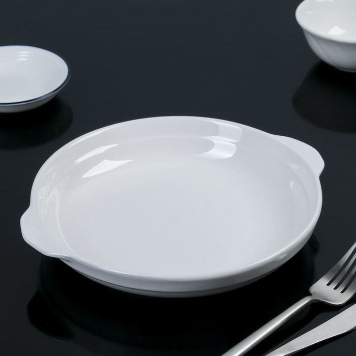 Блюдо 20 см White Label, с ручками, штабелируемое