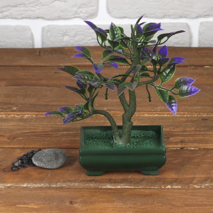 Бонсай в белой клумбе 10,5*18 см микс