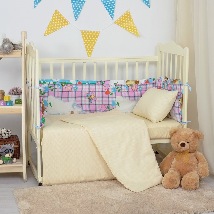 Бортики в кроватку 35х360 см, ВСТРЕЧА цв 1575, синтепон, поплин