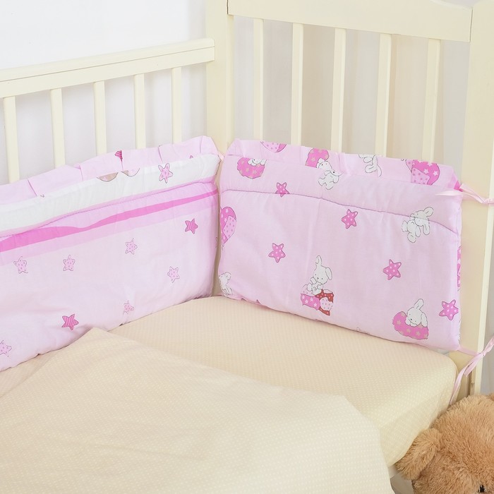 Бортики в кроватку 35х360 см, МОЙ АНГЕЛОЧЕК цв 1636-4, синтепон, поплин