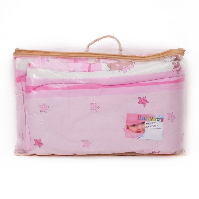 Бортики в кроватку 35х360 см, МОЙ АНГЕЛОЧЕК цв 1636-4, синтепон, поплин