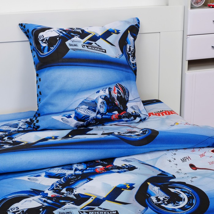 КПБ 1,5сп рис 1613 Motocross 147х215см, 150х215см, 70х70см 1шт поплин,115 г/м