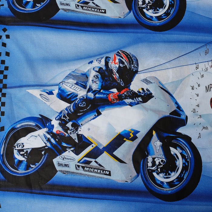 КПБ 1,5сп рис 1613 Motocross 147х215см, 150х215см, 70х70см 1шт поплин,115 г/м