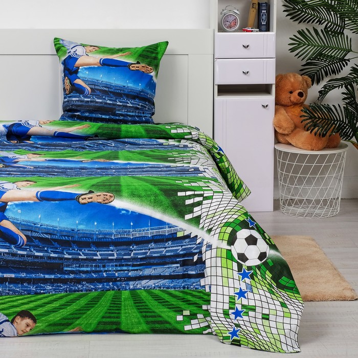 КПБ 1,5сп рис 1693 Лига Чемпионов 147х215см, 150х215см, 70х70см 1шт поплин,115 г/м