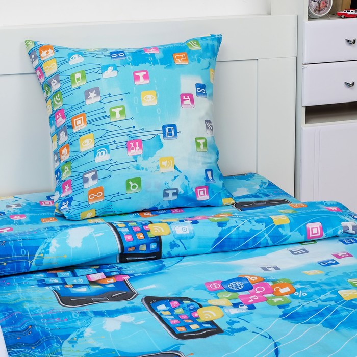 КПБ 1,5сп рис 1741 Весь мир 147х215см, 150х215см, 70х70см 1шт поплин,115 г/м