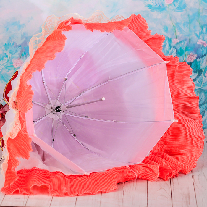 Кукла зонтик коллекционная керамика "Розали в бордовом платье" 55 см