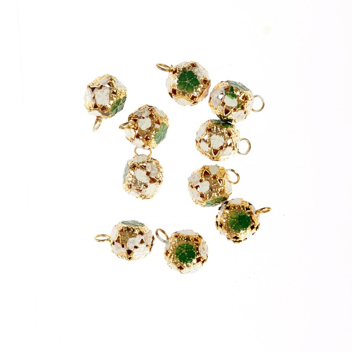 Набор декора для творчества "Колокольчики зелёные" d=1,2 см (набор 10 шт)