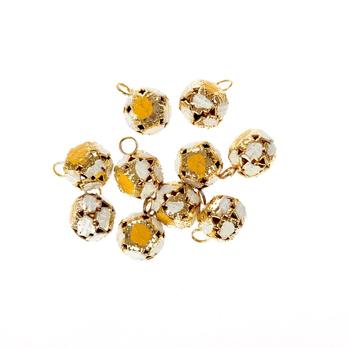 Набор декора для творчества "Колокольчики жёлтые" d=1,2 см (набор 10 шт)