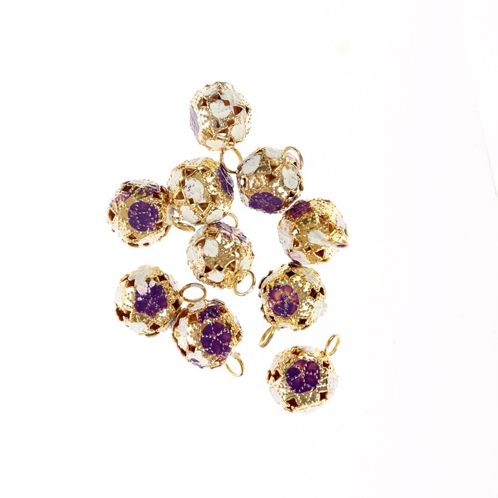 Набор декора для творчества "Колокольчики фиолетовые" d=1,2 см (набор 10 шт)