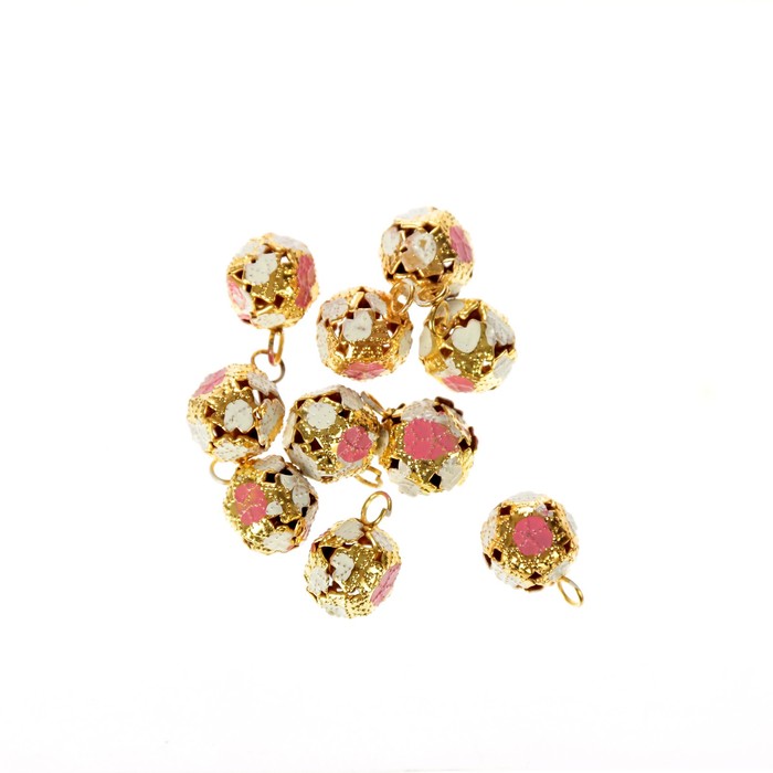 Набор декора для творчества "Колокольчики нежно-розовые" d=1,2 см (набор 10 шт)