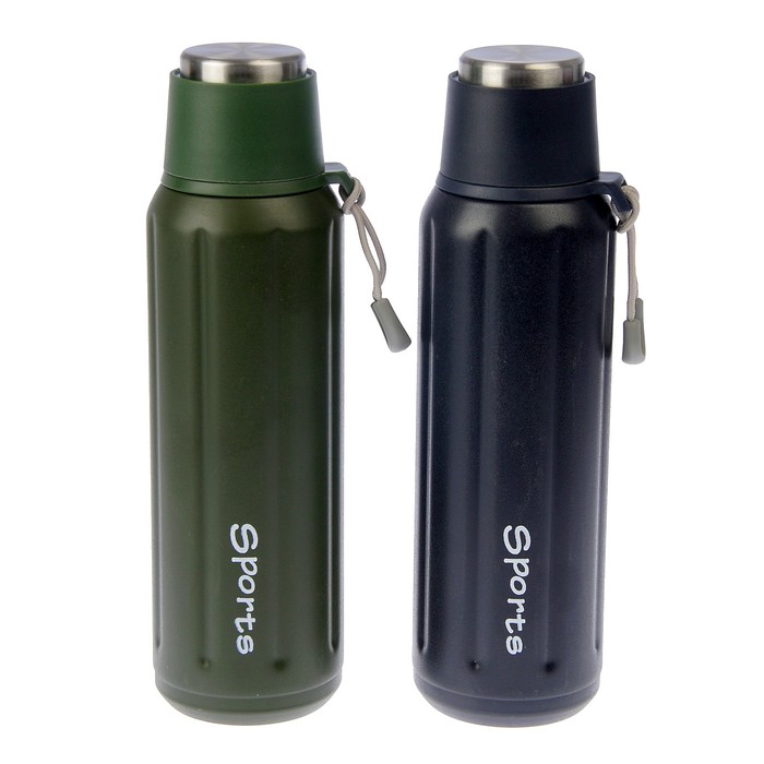 Термос 620 мл «Спорт», бутылка, 304 нерж сталь, держит тепло 12 ч, микс, 7.5х25 см