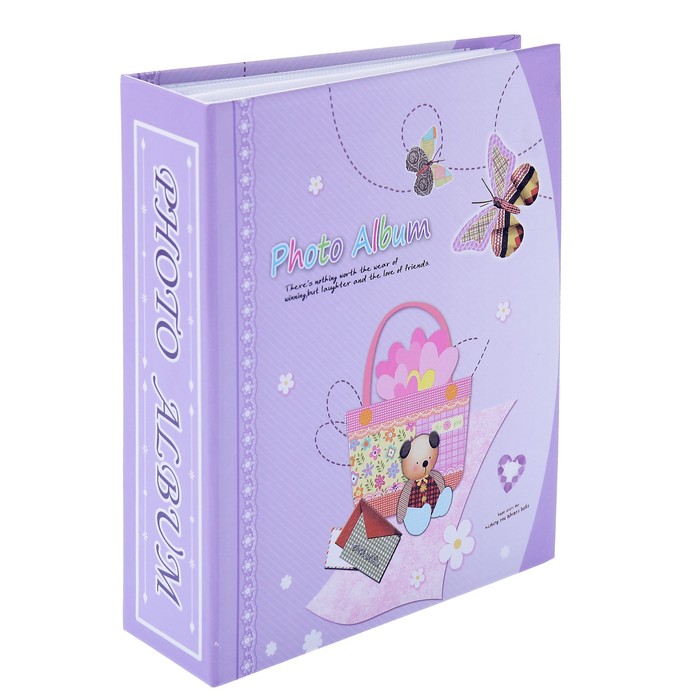 Фотоальбом на 40 фото 10х15 см "Полёт бабочки" с блёстками в коробке МИКС 17х14х5 см