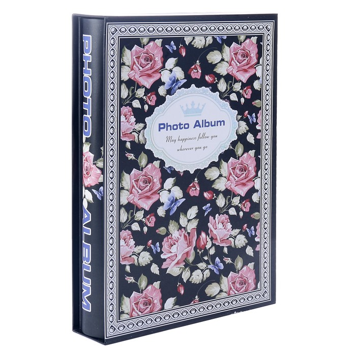 Фотоальбом на 180 фото 10х15 см "Россыпь цветов" в коробке МИКС 33,5х23х5,5 см