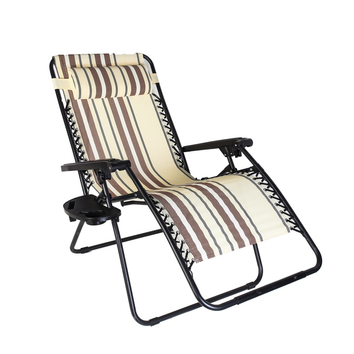 Кресло-шезлонг турист, с подголовником 156х110х74 см, цвет бежевый