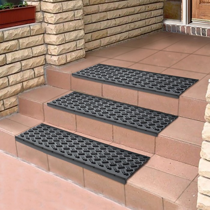 Коврик на ступеньку "Ёлочка", цвет черный