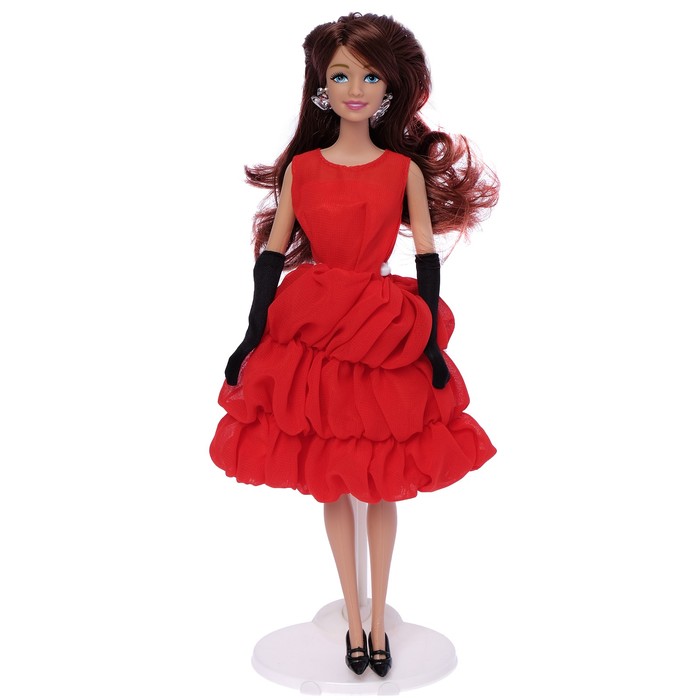 Кукла модная "Алина" в красном платье, МИКС