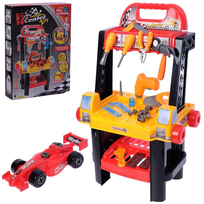 Игровой модуль "Механик Формулы 1", 50 элементов, дрель работает от батареек,