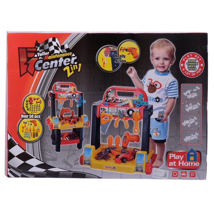 Игровой модуль "Механик Формулы 1", 50 элементов, дрель работает от батареек,