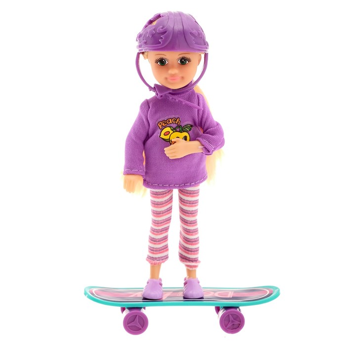 Кукла-малышка "Алина" скейтбордистка, МИКС
