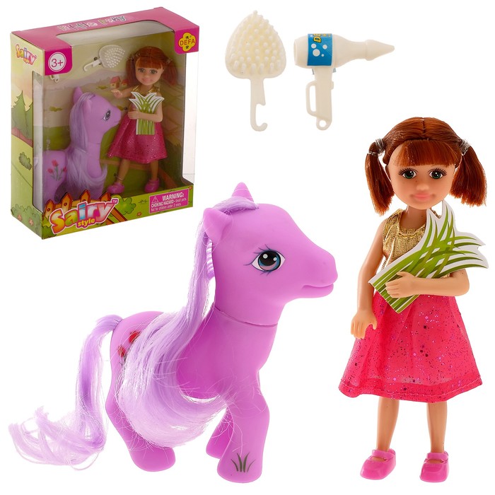 Кукла-малышка "Алина" с пони, МИКС