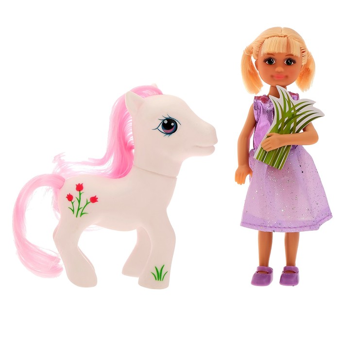 Кукла-малышка "Алина" с пони, МИКС
