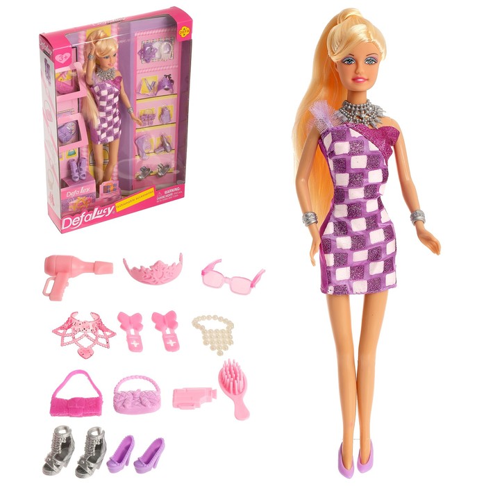Кукла модель "Арина" в платье с аксессуарами, МИКС