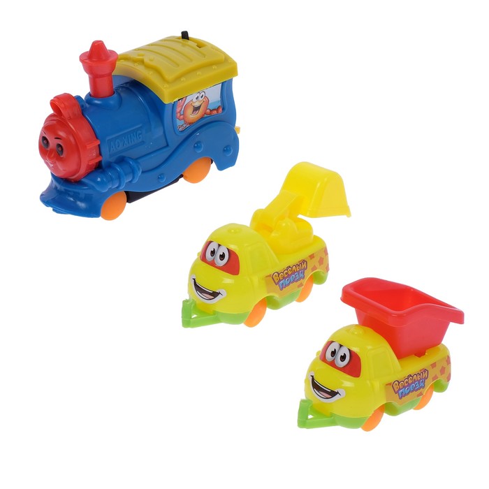 Железная дорога "Веселый поезд", работает от батареек, длина пути 116 см