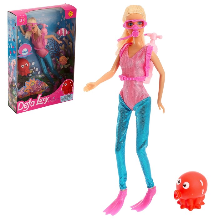 Кукла модель "Аквалангистка" с аксессуарами, МИКС