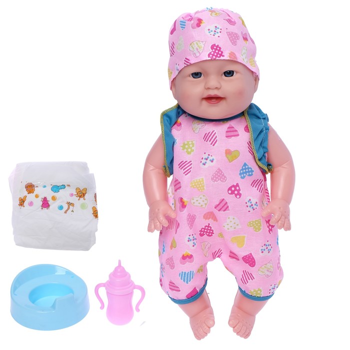 Пупс функциональный "Мишаня" с аксессуарами, писает, пьёт