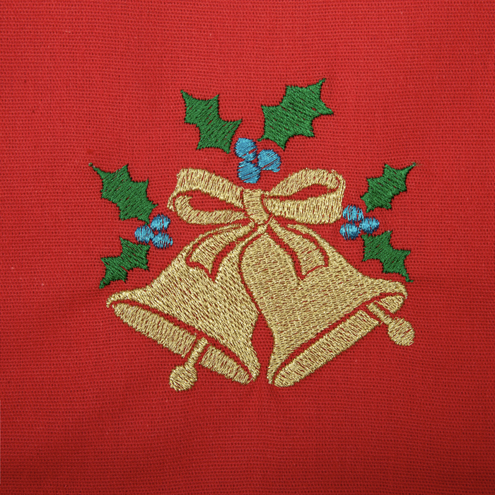 Набор салфеток "Этель" Новогодние колокольчики, 40х40 цвет красный, 2 шт, с ВМГО хл, 200 гр/м²