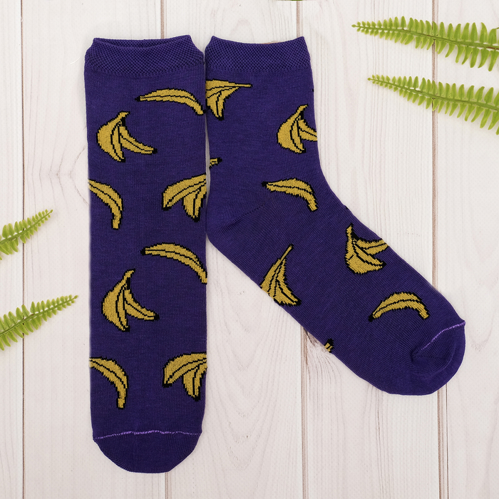 Носки женские Collorista "Фрукты", фиолет. р-р 23-25, хл 80%, п/а 17%, эл 3%