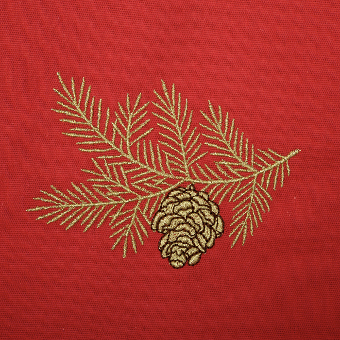 Набор салфеток "Этель" Ветка ели, 40х40 цвет красный, 2 шт, с ВМГО хл, 200 гр/м²