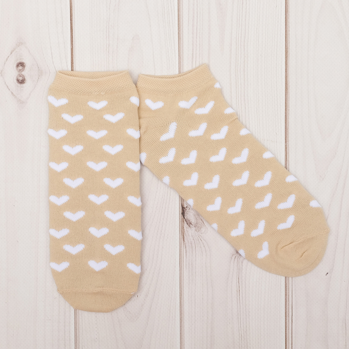 Носки женские короткие Collorista "Геометрия", сердце, р-р 23-25, хл 80%, п/а 17%, эл 3%