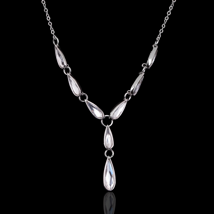 Колье "Парсо", цвет белый в серебре