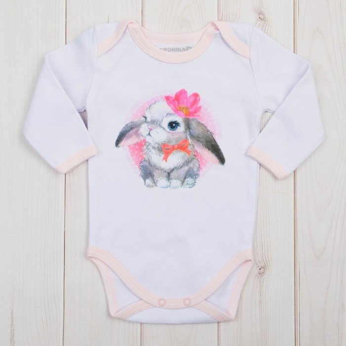 Боди Крошка Я "Зайка" с дл.рукавом, рост 62-68 см, 3-6 мес(22 р-р)