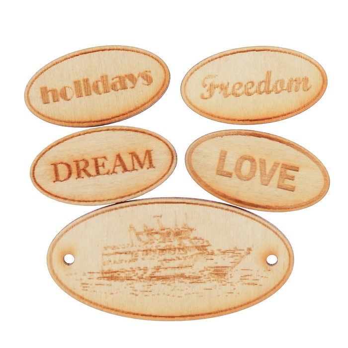 Деревянные фишки с гравировкой №1 "Курортный Роман" набор 5 шт (SCB62000115)