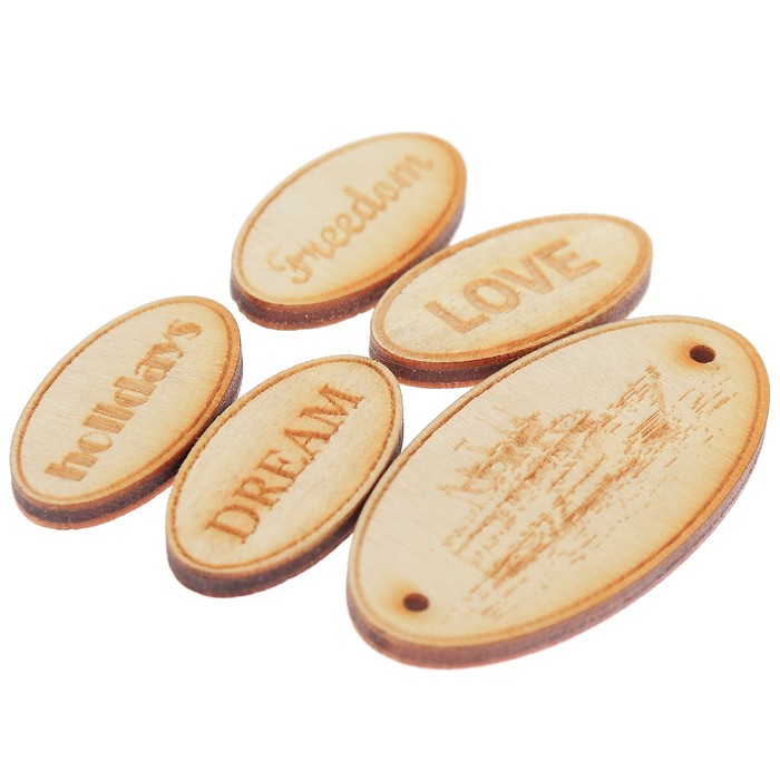 Деревянные фишки с гравировкой №1 "Курортный Роман" набор 5 шт (SCB62000115)