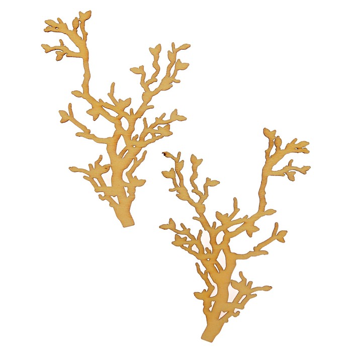 Вырубка для скрапбукинга из дерева "Ветви" (набор  2 шт) 10х6,3см