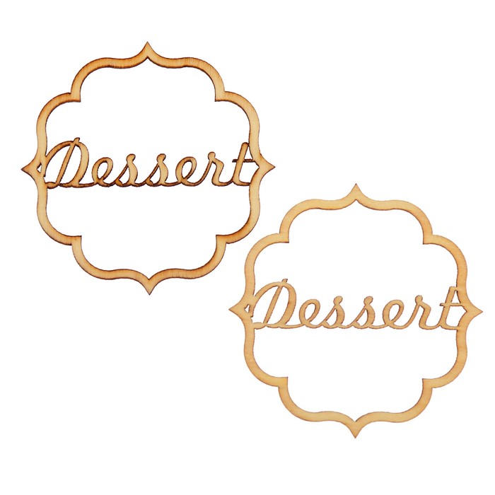 Вырубка для скрапбукинга из дерева "Dessert" набор 2шт,  6х6см