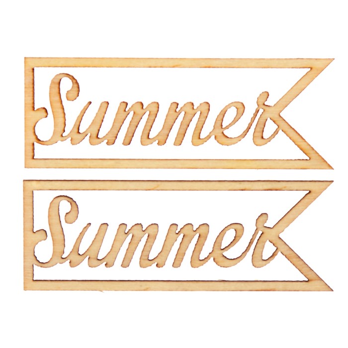Вырубка для скрапбукинга из дерева "Summer" набор 2шт, 4,8х1,7см