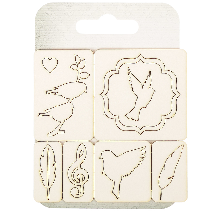 Чипборд №2 "Райские птицы" 7,8x7,8 см