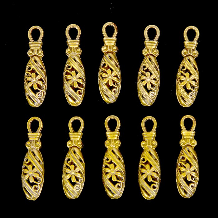Набор металлических подвесок "Восточный сосуд" 10 шт,  38х10 мм