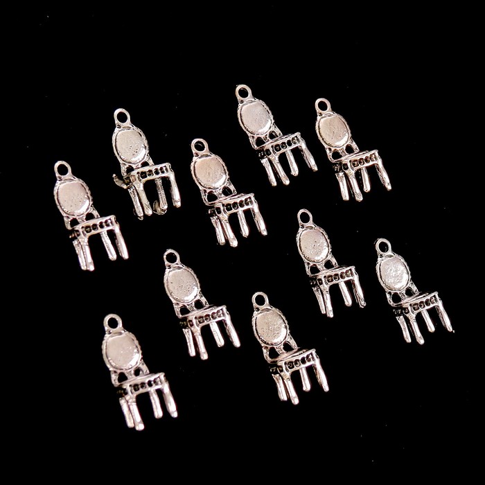 Набор металлических подвесок "Стульчик" 10 шт,  10х27 мм