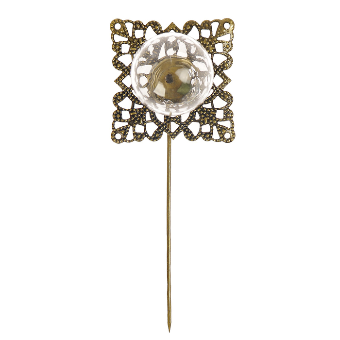 Заготовка для создания декоративной шпильки "Квадрат" со стекл.украшением 2см