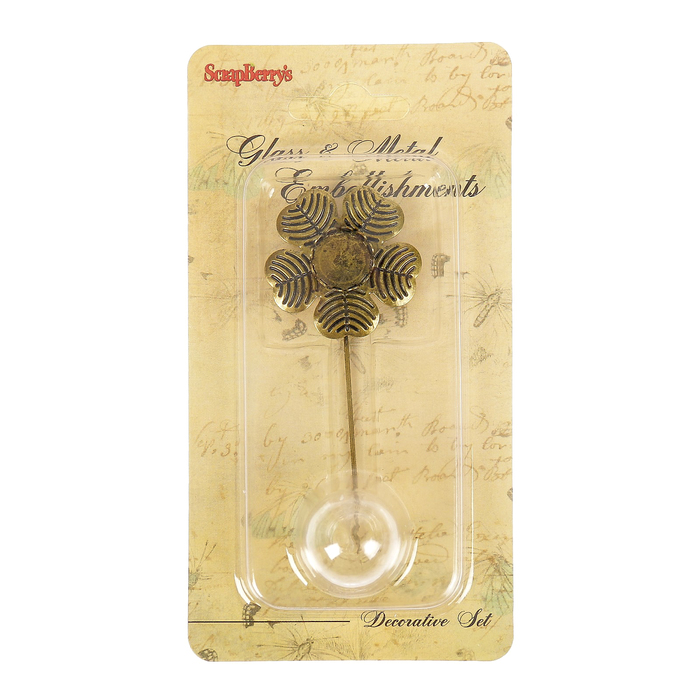 Заготовка для создания декоративной шпильки "Цветочек" со стекл.украшением 2см