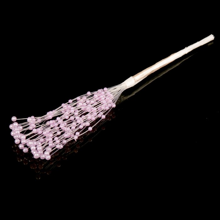 Букетик "Побеги с жемчужинками" сиреневые, набор 36 веточек, 6 бусинок