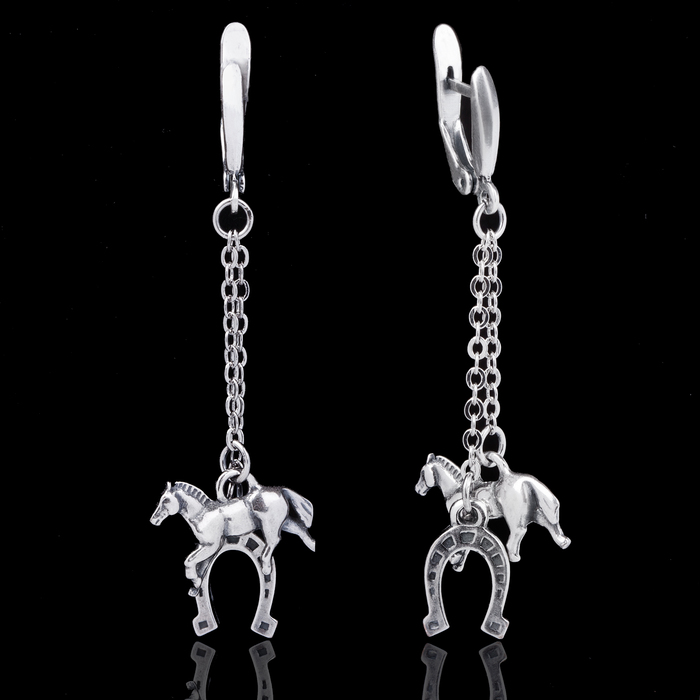 Серьги "Конкур", цвет серебряный