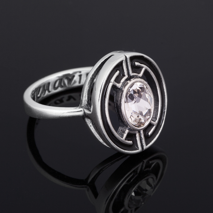 Кольцо "Кальвария", цвет белый в серебре, размер 17