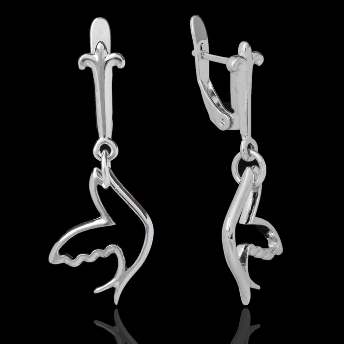 Серьги "Чами", цвет серебро